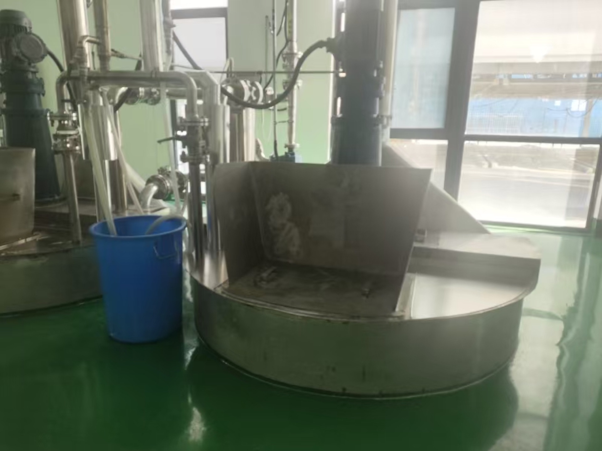 Industrial starch processing factory workshop with quality control
