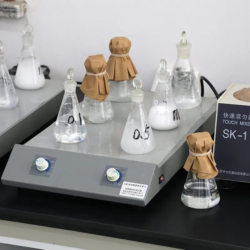 Laboratory RVA viscosity testing of modified starch samples